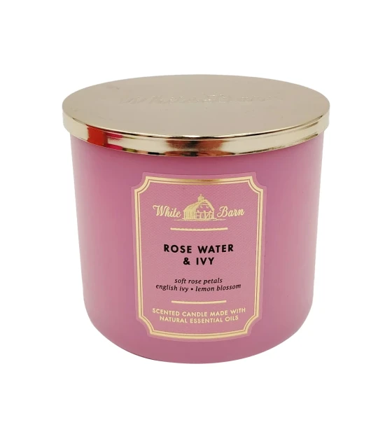 Velas Aromáticas Bath and Body Works Rose Water Ivy 3 Mechas